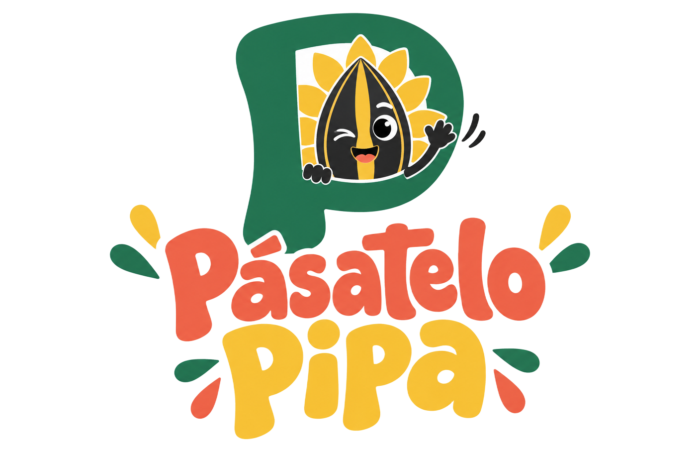 Pásatelo Pipa, una pipa de girasol sonriente saludando